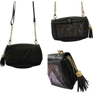 Save the Girls Black Cell Phone Pocket Bag Purse Crossbody Bag 7.25 x 5 inches